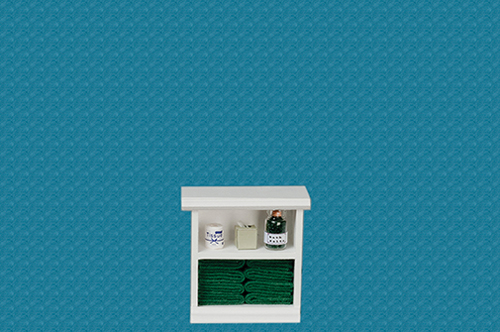 Small Bath Cabinet, Dark Green